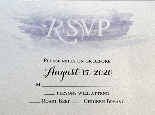 Sample wedding reply card by Invitations Plus by Linda